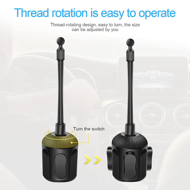  [AUSTRALIA] - Upgraded Cup Holder Tablet Mount, 360 Degree Adjustable Phone Holders, Suitable for Most Cars, Compatible with iPhone 11/11 Pro/Pro Max/12/12 Pro, Samsung Galaxy More 4-13" Devices (Black) Black