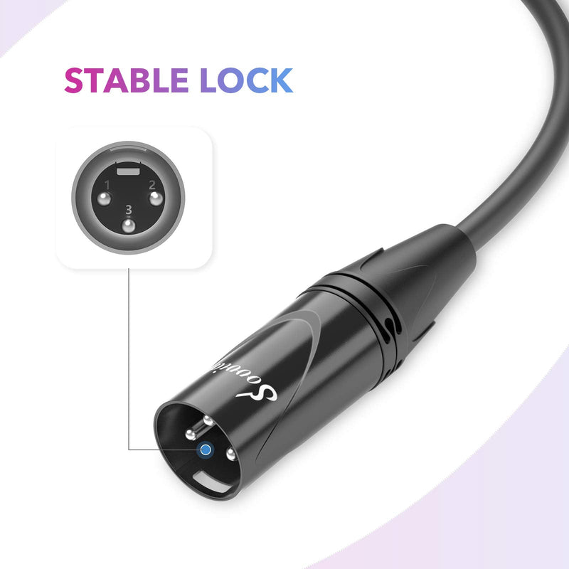  [AUSTRALIA] - 1/4 to XLR Male Cable-Sovvid Quarter inch XLR Male to 1/4 Male Balanced Interconnect Cable 6.35mm TRS Male to XLR Male 6Feet 6FT