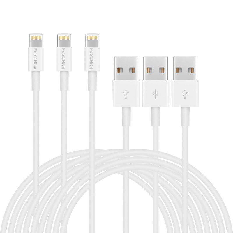 5 Pack (Apple MFi Certified) iPhone Charger 10 ft,Long Lightning Cable 10 Foot,High Fast 10 Feet Apple Charging Cables Cord Connector for iPhone 12 Mini 12 Pro Max 11 Pro MAX XS Xr X 6 AirPods White - LeoForward Australia