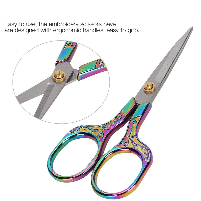  [AUSTRALIA] - Vintage Sewing Scissor, Stainless Steel Fabric Shear for Office Home School Cutting(Multicolor)