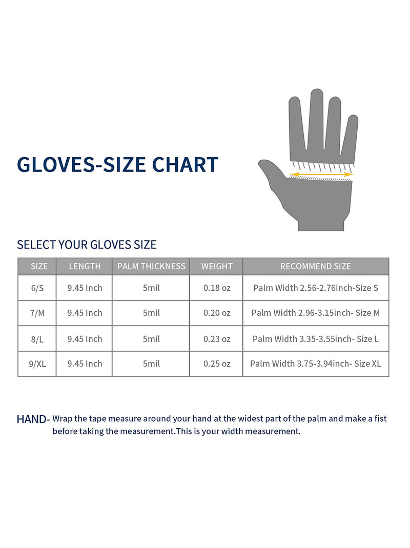  [AUSTRALIA] - LANON 100 Count Latex Disposable Gloves, 5 mil, Food Contact Grade, Fully Textured, White, Large Size 8 (Pack of 100) Pristine White