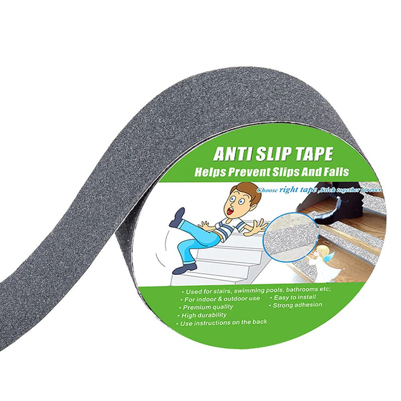  [AUSTRALIA] - Anti Slip Tape, High Traction,Strong Grip Abrasive, Not Easy Leaving Adhesive Residue, Indoor & Outdoor (2" Width x 190" Long, Gray) 2" Width x 190" Long