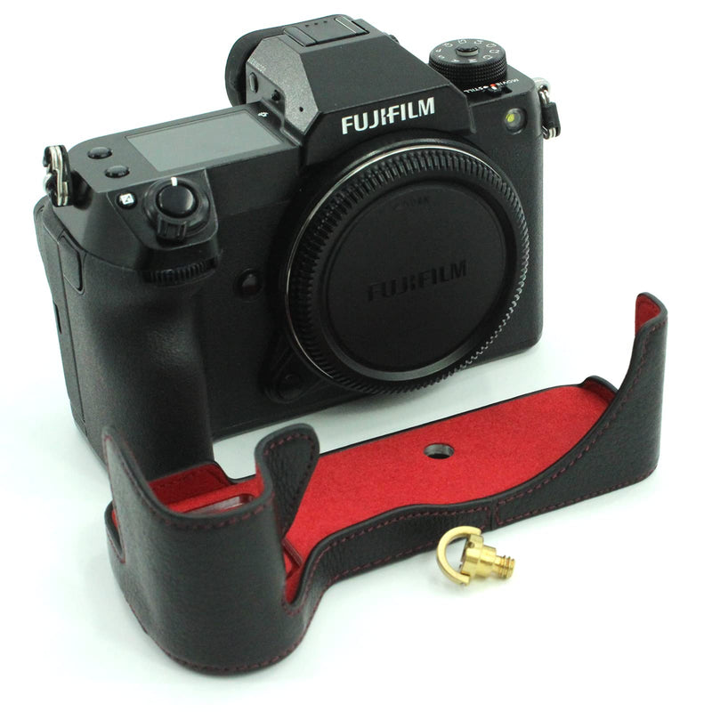  [AUSTRALIA] - Camera Case for Fujifilm GFX 100S, Fuji GFX 100S Grip Case|Genuine Real Leather Bottom Opening Version Protective Bag Cover Compatible for GFX 100S