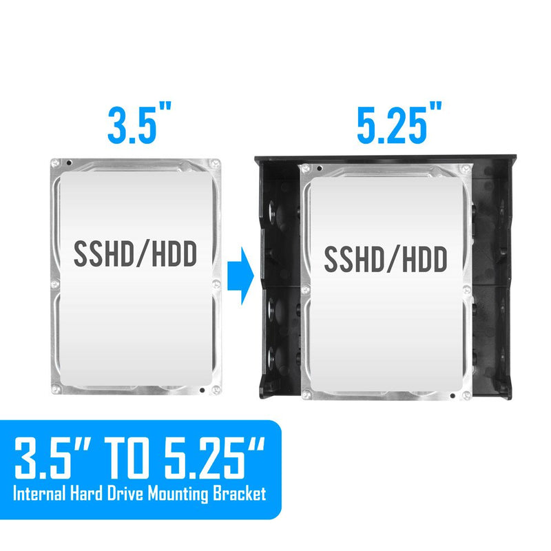  [AUSTRALIA] - Kingwin SSD Hard Drive Mounting Kit Internal, Convert Any 3.5” Solid State Drive/HDD Into One 5.25 Inch Drive Bay. Mounting Screws Included, Quick and Easy Installation [HDM-228] 1 x 3.5 HDD/SSD to 5.25 Plastic