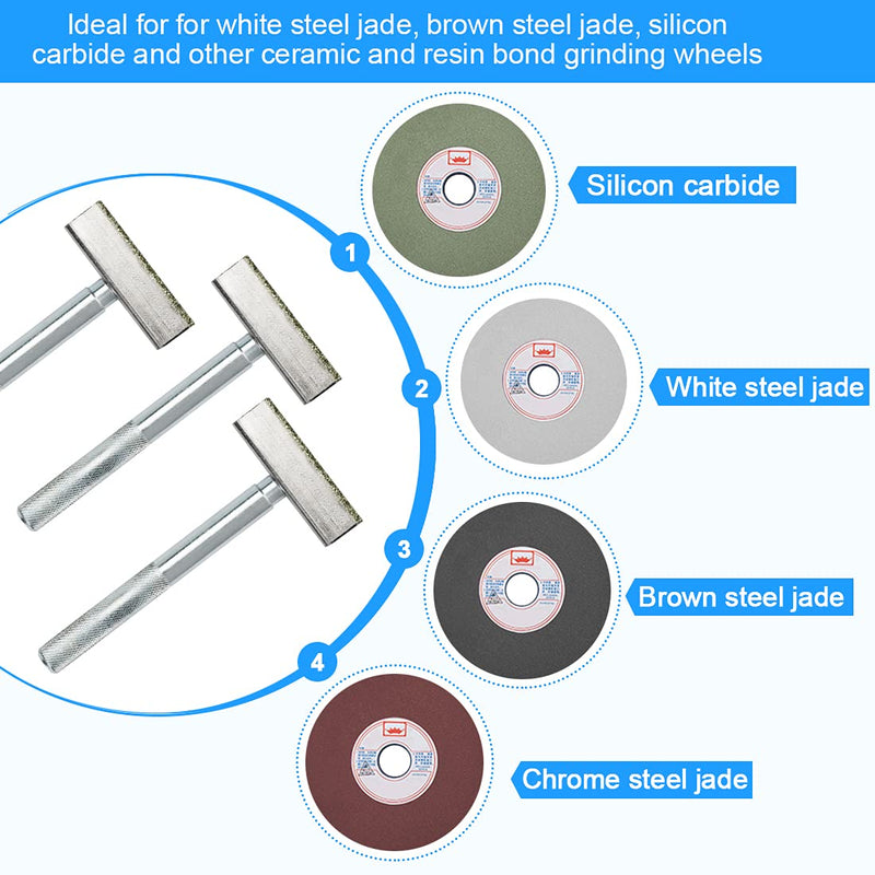  [AUSTRALIA] - OTTYMO Pack of 3 Grinding Wheel Dressers Diamond Grinding Wheel Stone Dresser 85 x 45 x 13 mm Grinding Wheel Dresser Diamond Stone Dresser Tool Stone Dresser Tool for Dressing Grinding Wheels (Silver)