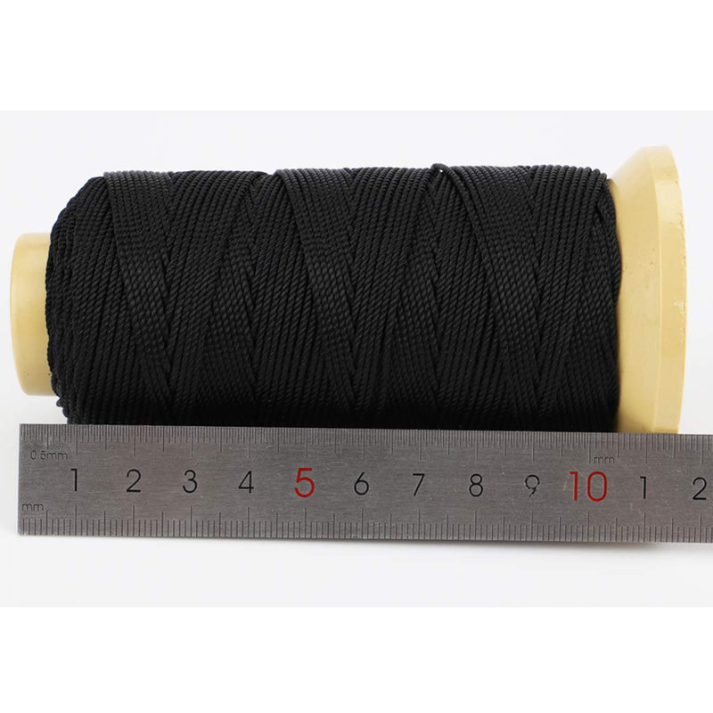  [AUSTRALIA] - 328 Feet Twisted Nylon Line Twine String Cord for Gardening Marking DIY Projects Crafting Masonry (Black, 1.5mm-328 feet) Black