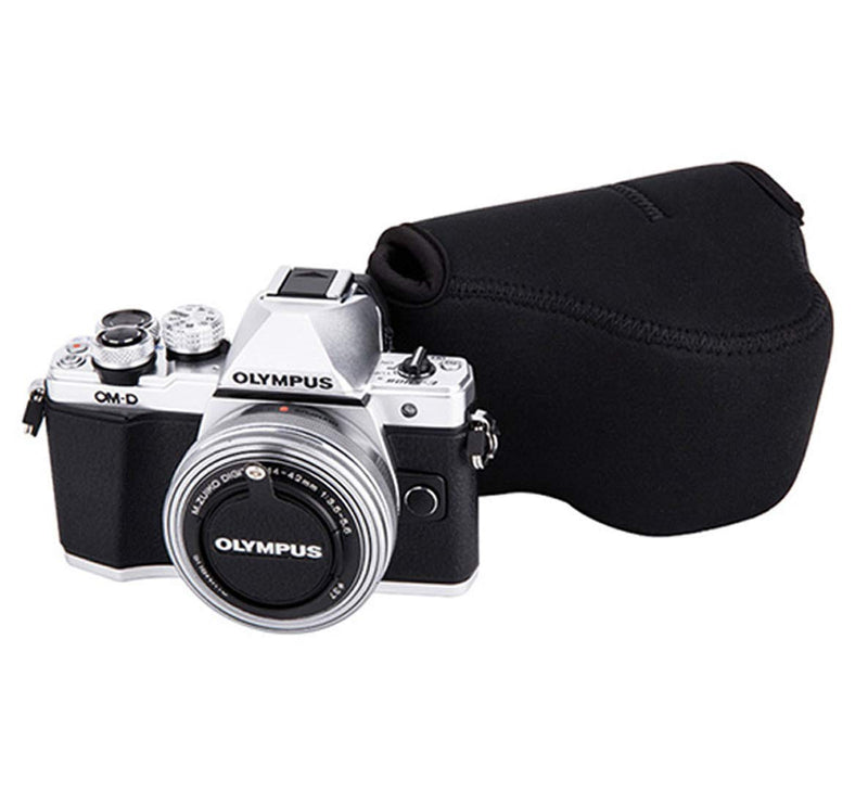 [AUSTRALIA] - JJC Black Ultra Light Neoprene Camera Case for Fuji X-T100 X-T30 X-T20 X-T10 +18mm Lens/ 35mm Lens/15-45mm Lens, Pouch Bag for Olympus E-PL8 E-M10 II +14-42mm Lens, SP-820UZ SP-810UZ Water Resistant OC-F1
