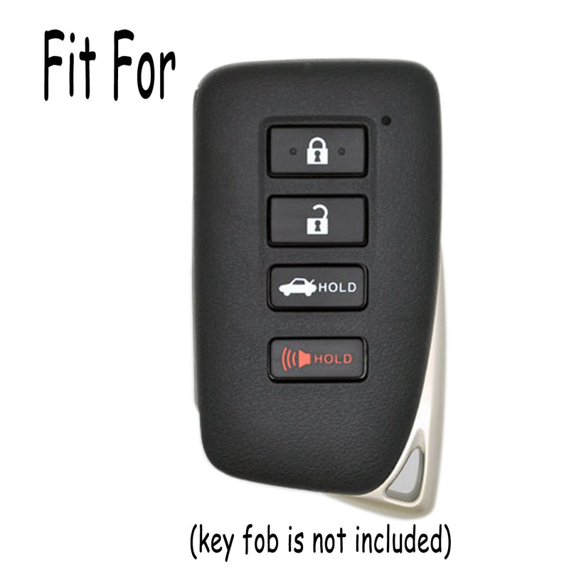  [AUSTRALIA] - Coolbestda Rubber Smart 4buttons Key Fob Full Cover Remote Case Keyless Protector Jacket for Lexus 2018 NX300h 2018-2013 ES350 GS350 2016-2013 GS300h GS450h Black