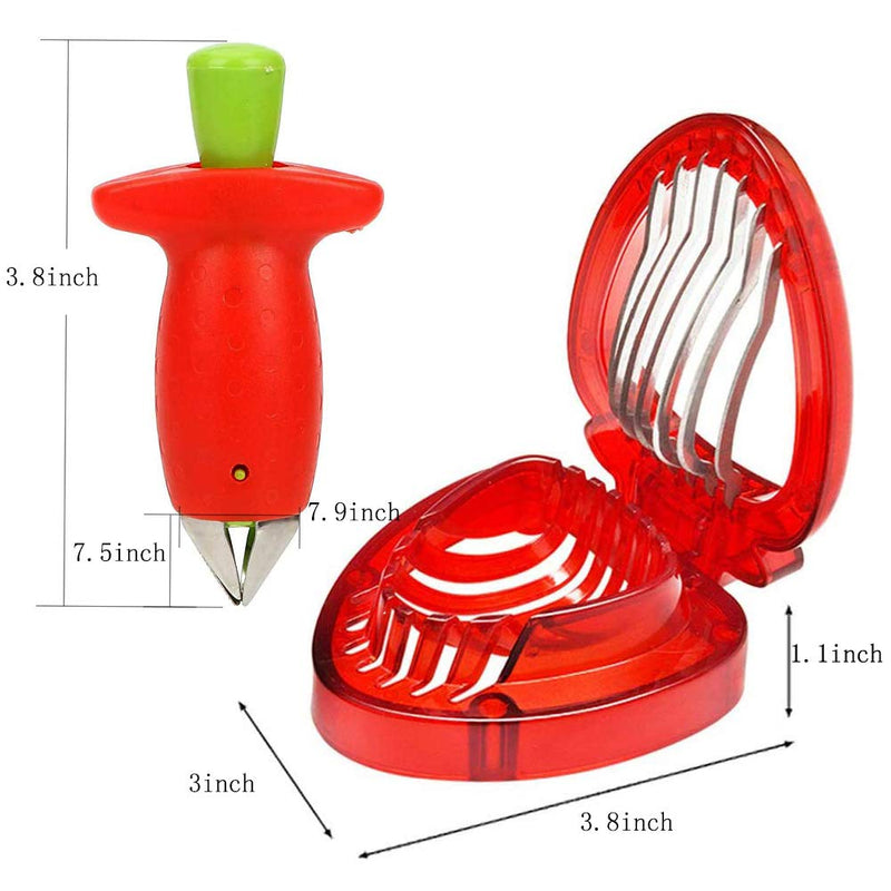 [AUSTRALIA] - Strawberry Huller Stem Remover and Strawberry Slicer Set,Potatoes Pineapples Carrots Tomato Corer Slicer Cherry Pitter,Fruit Picker Stalks Tools,Stainless Steel Blade Kitchen Tools and Gadgets
