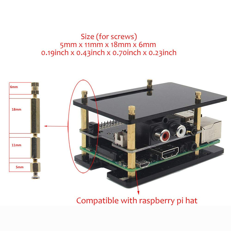  [AUSTRALIA] - Geekworm Raspberry Pi 4 Case, Raspberry Pi Universal HAT Size Case DIY Kit, Pi 4B Protective Acrylic Case for Raspberry Pi 4 Model B, Raspberry Pi 3B+, 3B, 2B, B+ and Raspberry Pi Hat Expansion Board