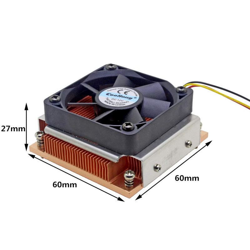  [AUSTRALIA] - 1U Server CPU Cooler Industrial Personal Computer Copper heatsink Cooling Fan for Intel PGA988/989 Active Cooling