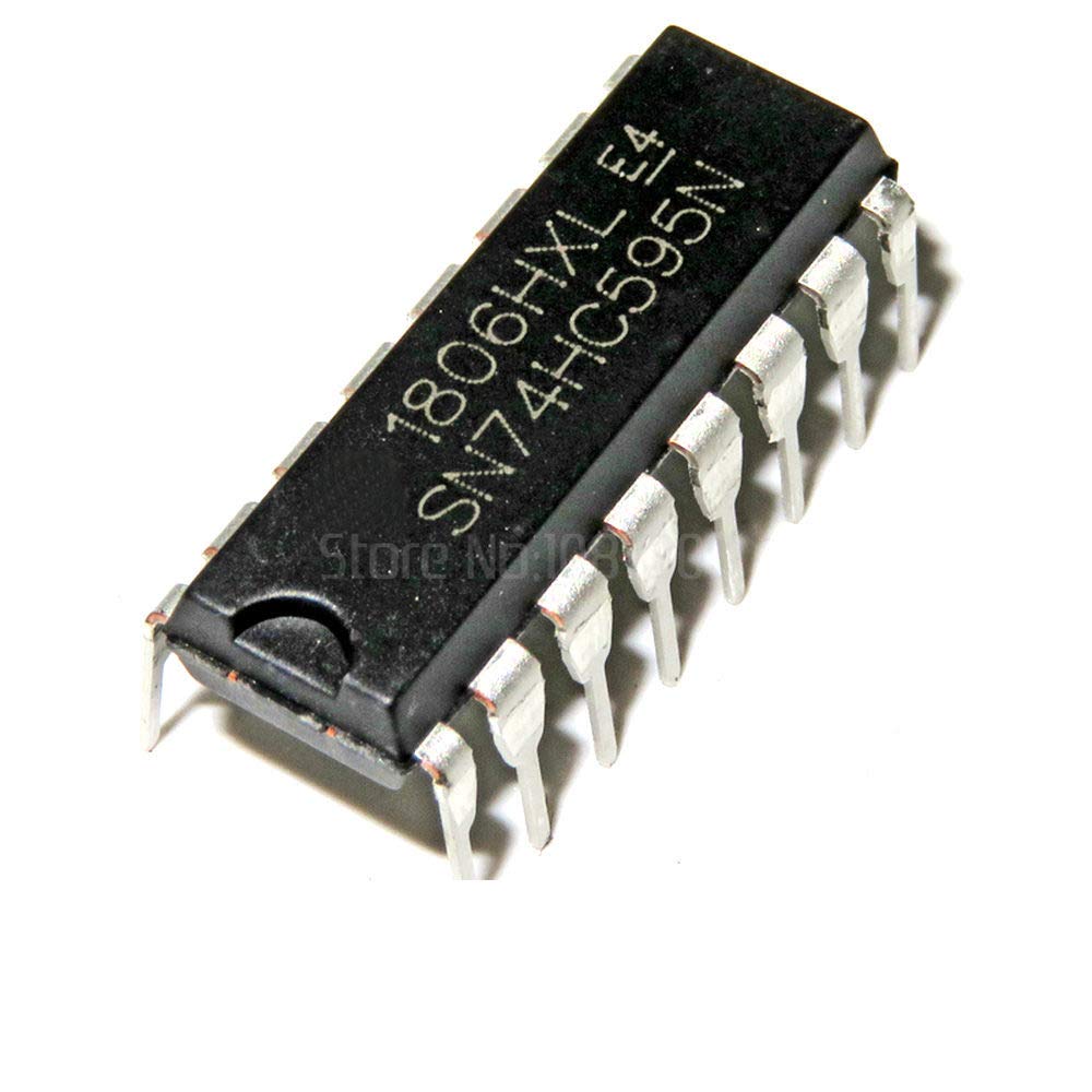  [AUSTRALIA] - Major Brands 74HC595 ICS and Semiconductors, 8-Bit Shift Register with Output Latches and Eight 3-State Outputs, DIP 16, Cascadable (Pack of 10), Black