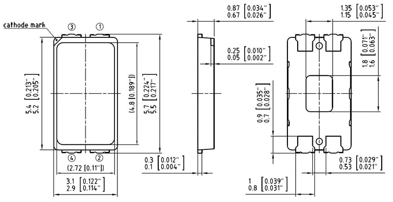  [AUSTRALIA] - 100 pieces DURIS® E5 LED 2700K WARM White CRI85 GW JDSMS1.EC 0.5W SMT housing