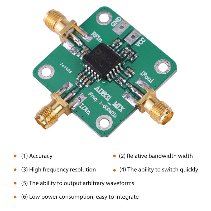  [AUSTRALIA] - AD831 High Frequency Transducer RF Mixer Module 500MHz Bandwidth Mixing Down Mixing Dual Balanced Mixer Single Chip Radio Frequency Converter -10dBm