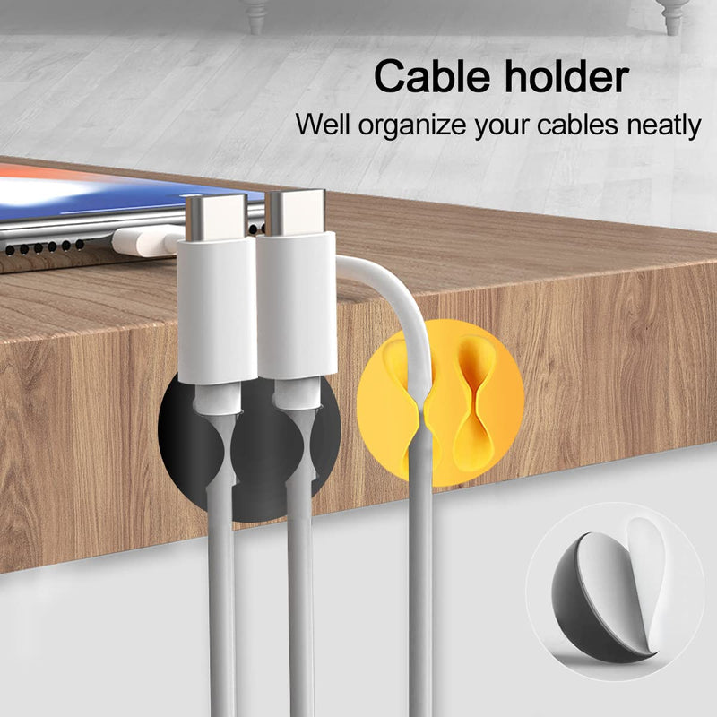  [AUSTRALIA] - Fanoshon 35 PCS Charging Cable Protectors Charger Cord Savers for iPhone Cables, Spiral Silicone USB Cable Ends Markers Covers for Most Cellphone and Tablet Data Lines (with 4 pcs Desk Cable Drops)