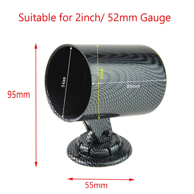  [AUSTRALIA] - ESUPPORT Carbon Fiber 2" 52mm Heavy Duty Universal Single Hole Dash Dashboard Car Auto Motor Gauge Pod Mount Holder