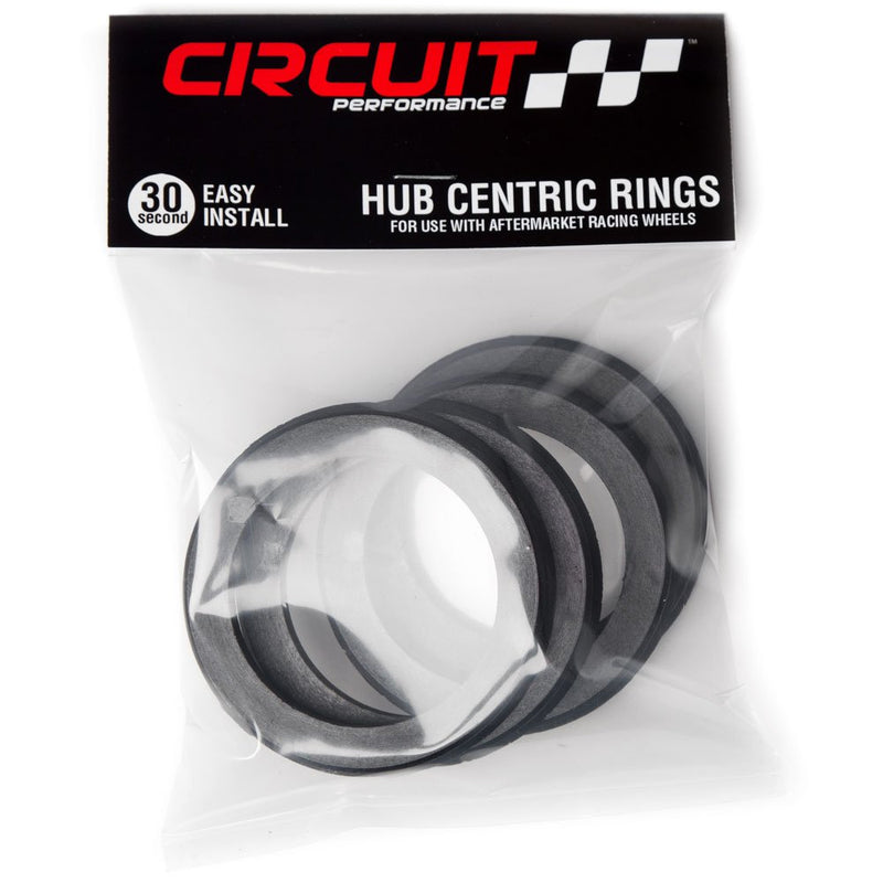 Circuit Performance 72.56mm OD to 54.1mm ID Black Plastic Polycarbonate Hub Centric Rings - LeoForward Australia