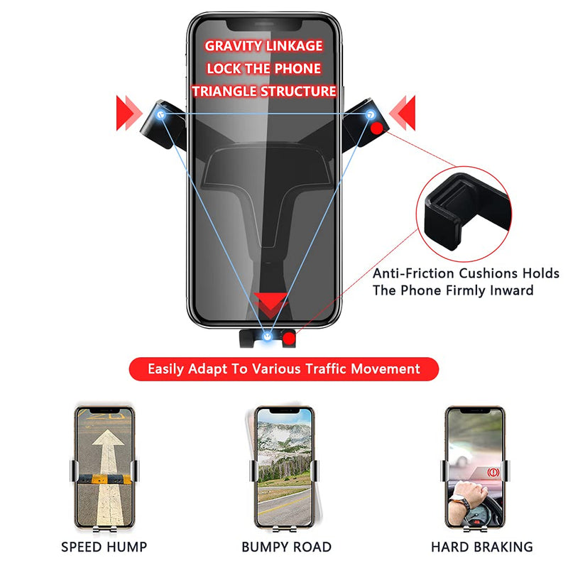  [AUSTRALIA] - 1797 Phone Holder Mount for Jeep Renegade Accessories 2015-2022 Car Gravity Cellphone Cradle for Most Smartphones Navigation Upgraded