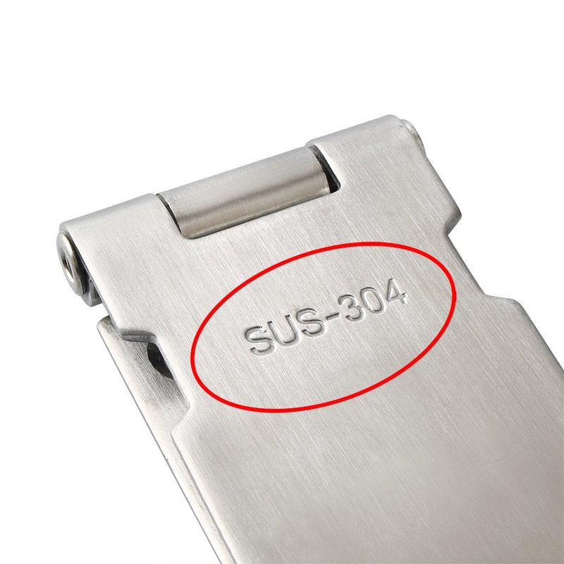  [AUSTRALIA] - Alise 2Pcs Padlock Hasp Door Clasp Hasp Lock Latch SUS 304 Stainless Steel Brushed Nickel 5 Inch