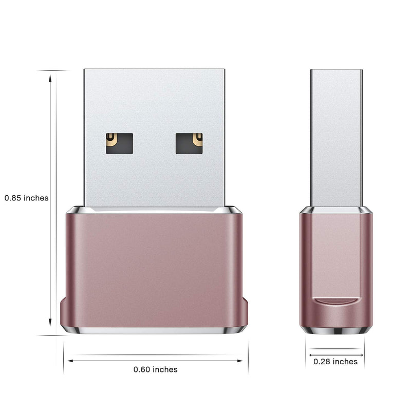 USB C Female to USB Male Adapter 3-Pack,Type A Charger Cable Converter for New Apple Watch Series 7,iPhone 11 12 13 Pro Max,Airpods,iPad 8 8th 9 9th Air 4 2020 4th Mini 6 6th Generation Gen 2021 PINK - LeoForward Australia