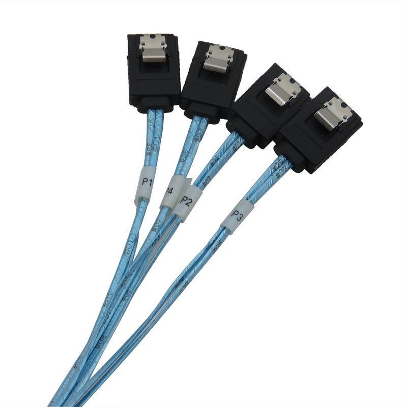 CABLEDECONN Internal HD Mini SAS (SFF-8643 Host) to 4X SATA (Target) Hard Drive Cable (100CM) 100CM - LeoForward Australia