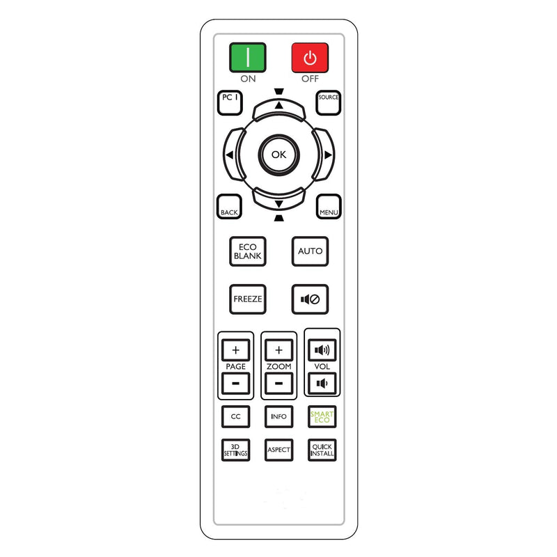  [AUSTRALIA] - INTECHING 5J.JG706.001 Projector Remote Control for BenQ RCX013, MH530FHD, MH534, MH606w, MS521H, MS524AE, MS531P, MW526AE, MW533, MW605w, MX532P, MX604, MX604w, TH534, TW533, MS535A, MW535A, MH5353A