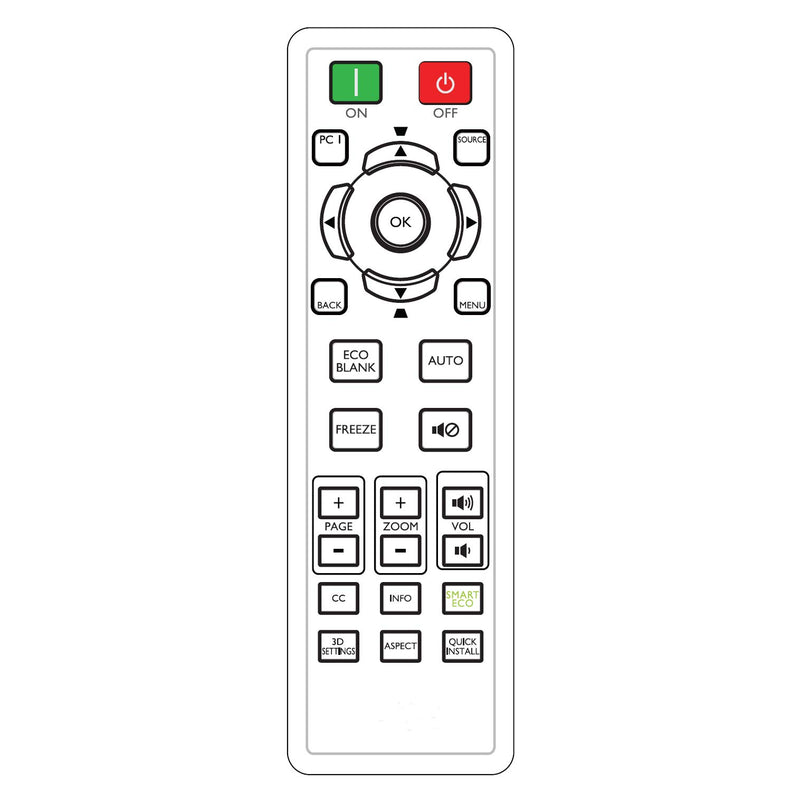 INTECHING 5J.JG706.001 Projector Remote Control for BenQ RCX013, MH530FHD, MH534, MH606w, MS521H, MS524AE, MS531P, MW526AE, MW533, MW605w, MX532P, MX604, MX604w, TH534, TW533, MS535A, MW535A, MH5353A - LeoForward Australia