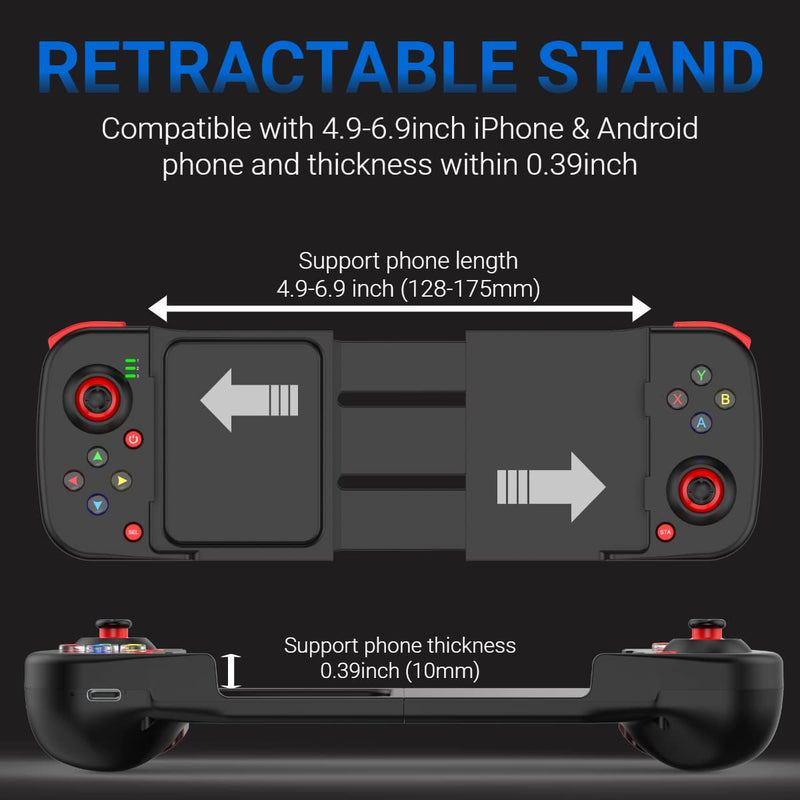  [AUSTRALIA] - Mobile Game Controller for iOS iPhone 14/13/12/11/X, iPad, MacBook, Android Samsung, TCL, Tablet, PC, Steam Deck, Wireless Gamepad Joystick for Call of Duty, Apex, with Macro Programming -Direct Play Black