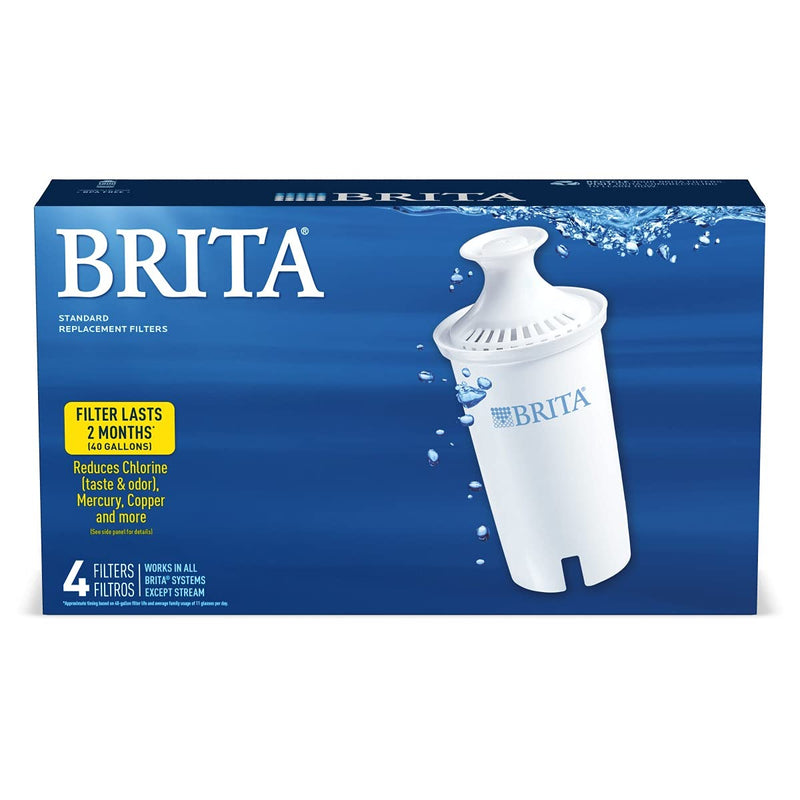 Brita Standard Water Replacement Filters for Pitchers and Dispensers, 4 ct, White - LeoForward Australia