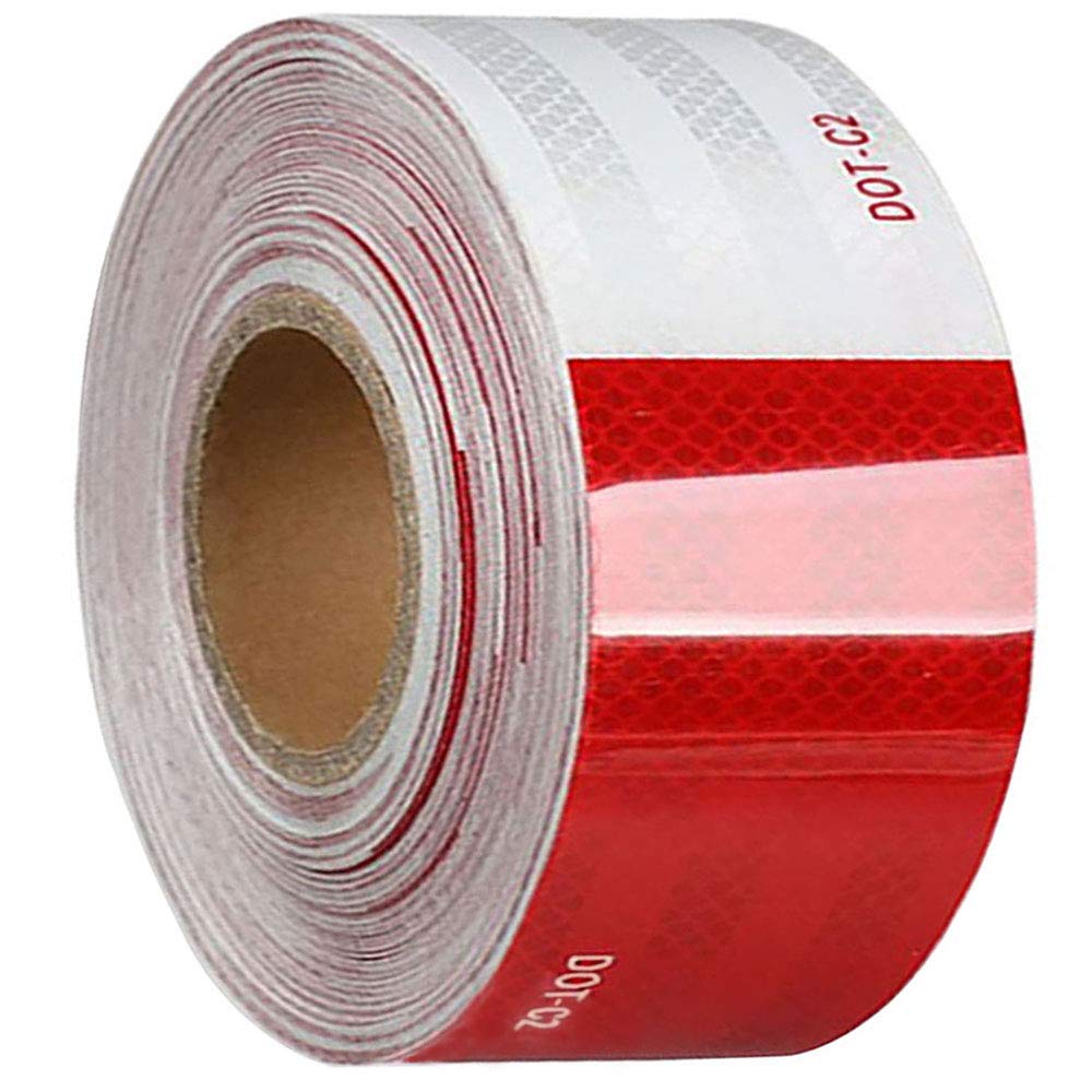  [AUSTRALIA] - Reflective Safety Tape 2 Inch x 33 Feet, DOT-C2 Red & White Conspicuity Reflector Strip for Trailer Truck Vehicle 2Inch-33 Feet Red-White