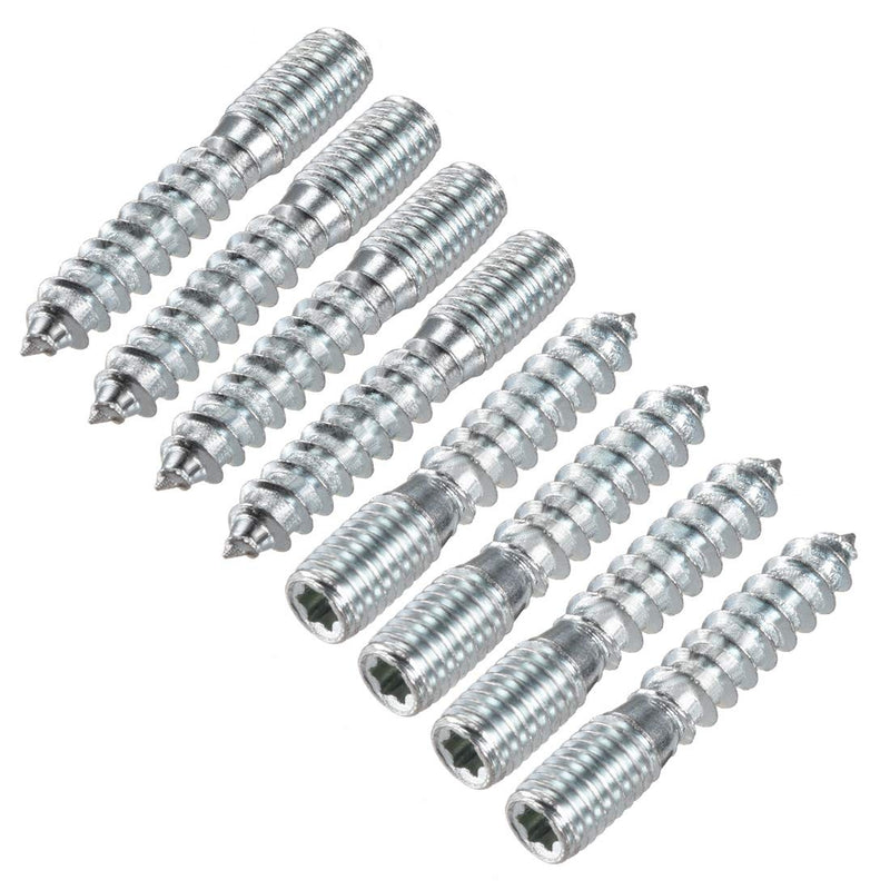  [AUSTRALIA] - uxcell M10 Hanger Bolts Length 2"(50mm) Double Headed Bolts Self-Tapping Screw 10mm Wood Joint Furniture Legs 8pcs M10x50mm