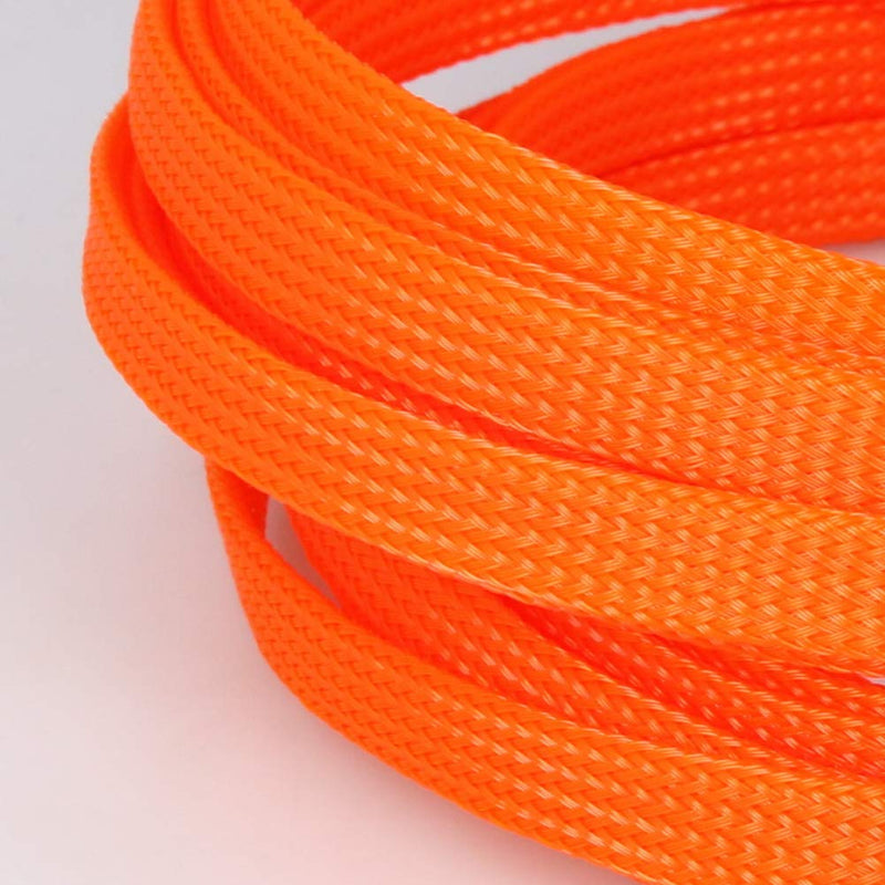  [AUSTRALIA] - Othmro 16.4ft PET Expandable Braid Cable Sleeving, Flexible Wire Mesh Sleeve Cable Management Sleeves, Cord Organizer Sleeve Wire Wrap Covers, Cable Organizer Sleeves for TV, Computer, Office, Orange