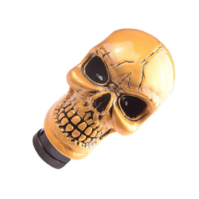  [AUSTRALIA] - WYF Universal Shift Knob Skull Gear Stick Skull Skull Resin Gear Shifter Knob Lever Cover for Most Manual or Automatic Transmission Without Button (Gold) Gold