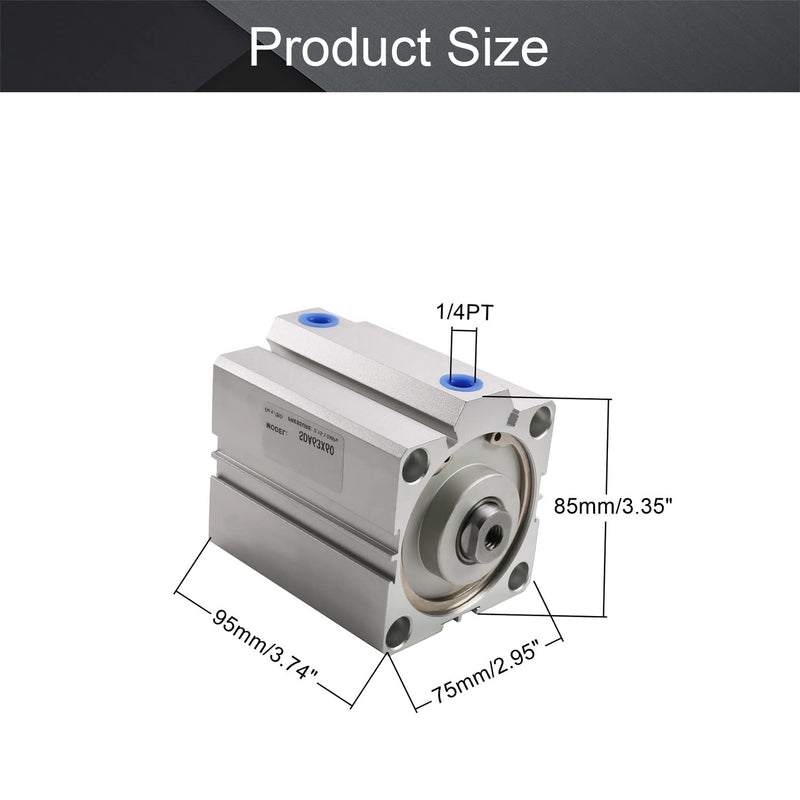  [AUSTRALIA] - Othmro SDA63 x 60 Sealing Thin Air Cylinder Pneumatic Air Cylinders, 63mm/2.48inch Bore 60mm/2.36inch Stroke Aluminium Alloy Pneumatic Components for Pneumatic and Hydraulic Systems 1pcs SDA63x60