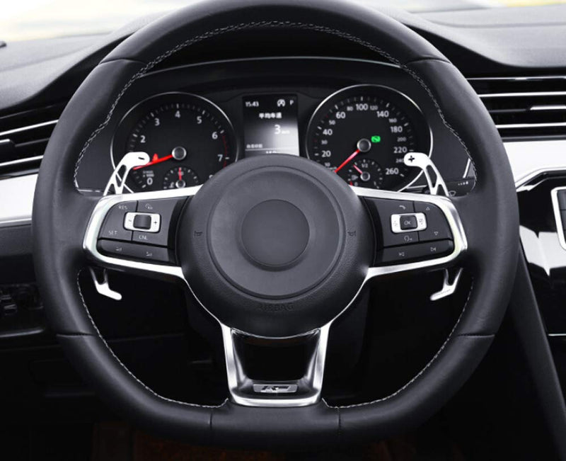 Steering Wheel Paddle Shifter Extension for Volkswagen VW Golf GTI 7 R GTD GTE MK7 Polo 6C GTI Passat B8 R-line Scirocco(Silver) - LeoForward Australia