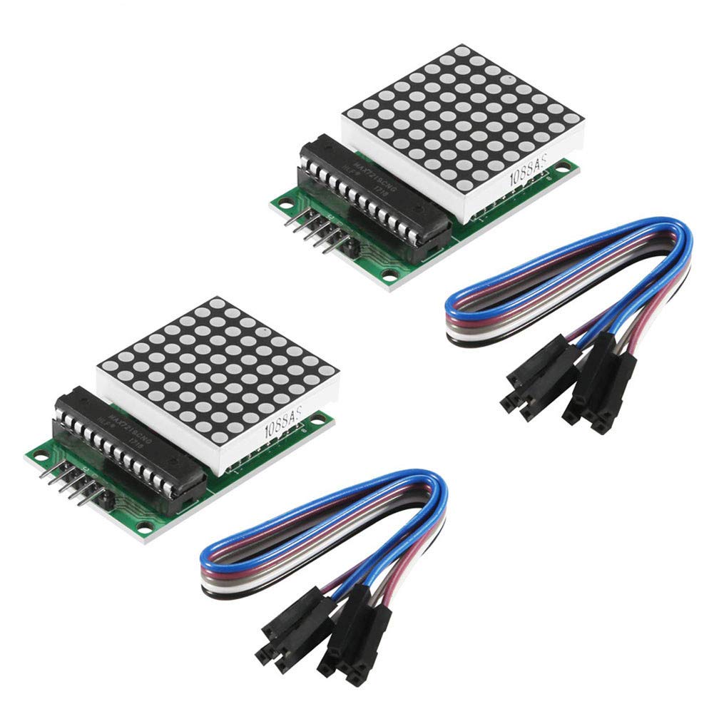  [AUSTRALIA] - ACEIRMC 2PCS MAX7219 Dot Matrix Display Module Single-Chip Control LED Module DIY Kit for Arduino with 5pin Line (A) A
