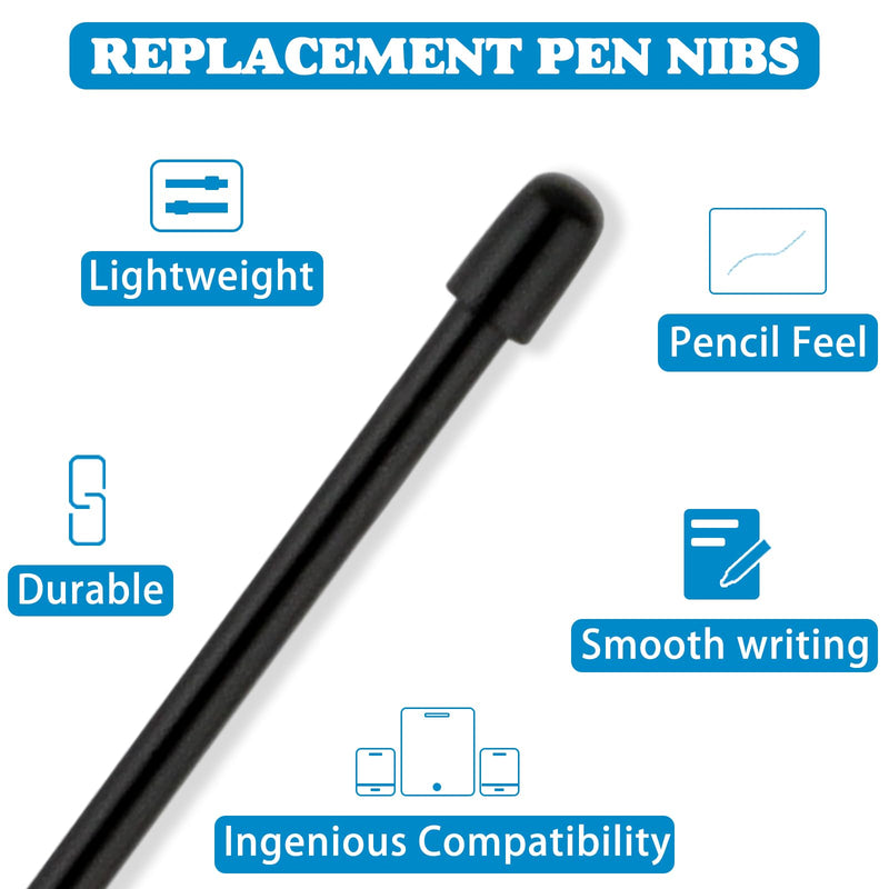  [AUSTRALIA] - Standard Pen Nibs for WACOM,12pcs Black Replacement Refill Pen Tips for Wacom Intuos Pro,Wacom IMobileStudio Pro,Wacom Cintiq Pro,Wacom Citiq16(with Removal Ring)