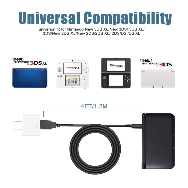 3DS USB Charger Cable, Power Charging Lead for Nintendo New 3DS XL/New 3DS/ 3DS XL/ 3DS/ New 2DS XL/New 2DS/ 2DS XL/ 2DS/ DSi/DSi XL - LeoForward Australia