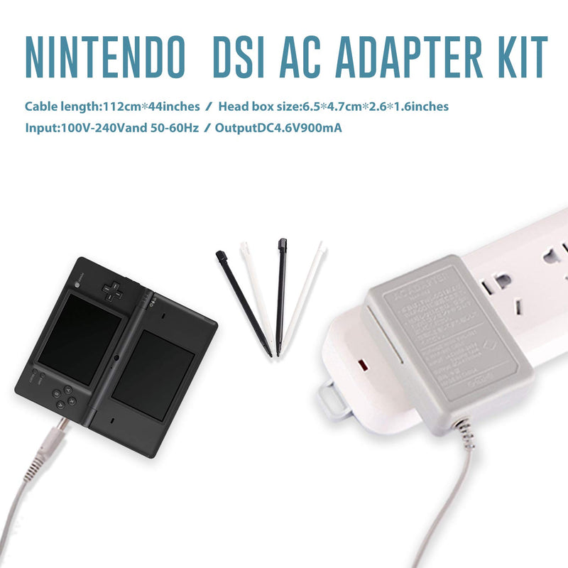 DSi Charger Kit, AC Power Adapter Charger and Stylus Pen for Nintendo DSi, Wall Travel Charger Power Cord Charging Cable - LeoForward Australia