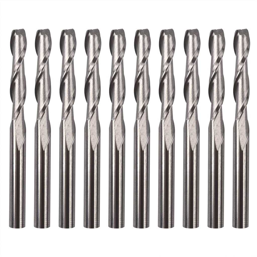  [AUSTRALIA] - CBRIGHT 10pcs End Mill CNC Router Bits, 1/8" 3.175mm Shank 3mm Cutting Edge Milling Cutter Engraving Cutter including End Mill CNC Router Bits (10pcs Flat Head) 10 x Flat Head