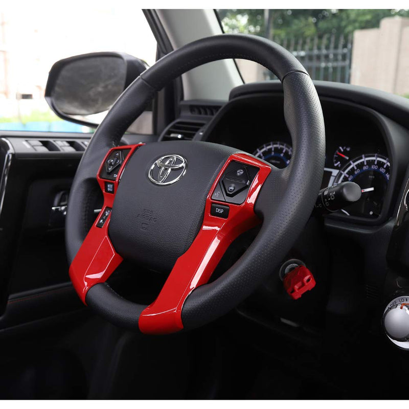  [AUSTRALIA] - Voodonala for 4runner Steering Wheel Cover Decoration Trim fit Toyota 4runner SUV 2010-2019(Red)
