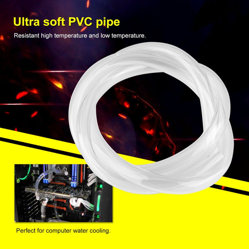  [AUSTRALIA] - ASHATA PC Water Cooling Tubing, Transparent Computer PVC Water Cooling Pipe Waterblock Soft Tube for Water Cooling System