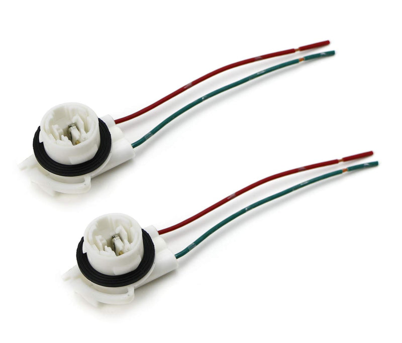 iJDMTOY (2) 3156 2-Wire Harness Pre-Wired Sockets As Repair, Replacement, Install LED Bulbs Compatible With Turn Signal Lights, DRL Lamps or Taillights - LeoForward Australia