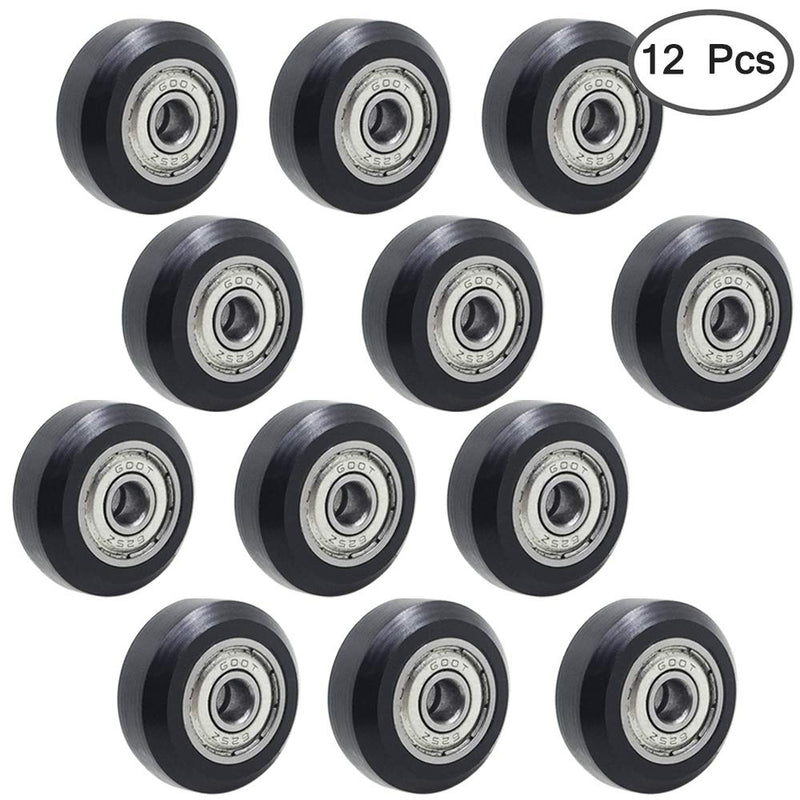  [AUSTRALIA] - AFUNTA 12 Pcs Big Plastic Pulley Wheels with Bearings Gear Perlin for 3D Printer, Compatible with CR-10 / CR-10S / CNC Router Hybrid – Black