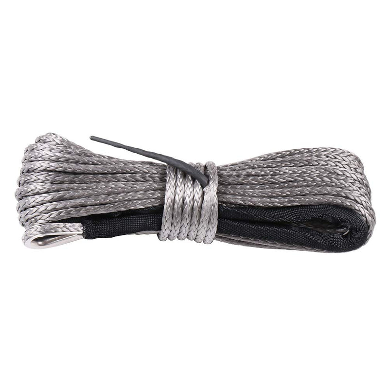 [AUSTRALIA] - TUPARTS 50' X 1/4" Grey Synthetic Winch Rope 10000 lbs Winch Rope Cable Line Replacement 4WD ATV UTV Truck Boat Trailer Off Road Recovery Winch Rope with Sheath (1 Pack) 1 Pack