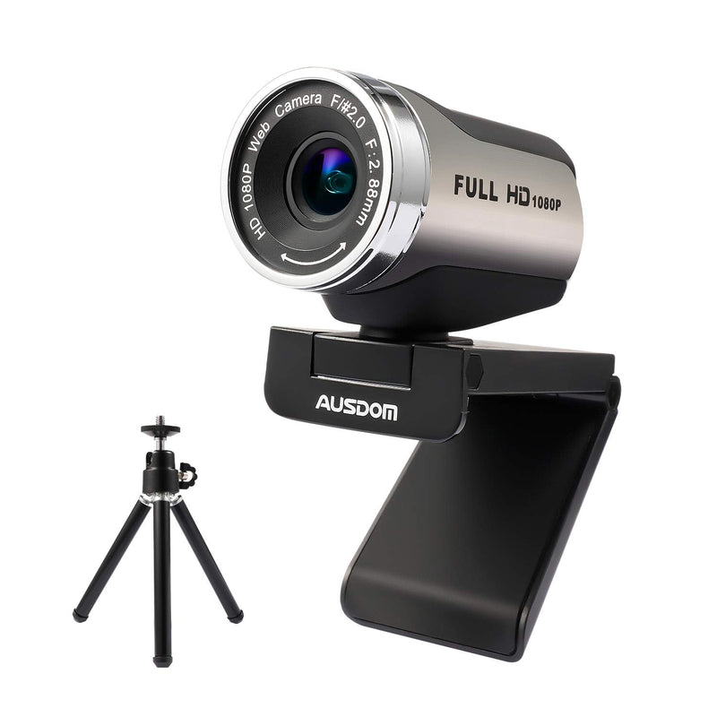  [AUSTRALIA] - FHD 1080P Webcam, AUSDOM AW615S Web Camera for Computers, Noise Reduction Microphone, Without Distortion, 90-Degree FOV, Plug and Play for Zoom Skype Teams Xbox One Desktop Laptop, with Tripod Stand