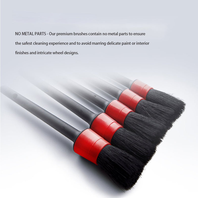  [AUSTRALIA] - Petift Detail Brush (Set of 5), Auto Automotive Detailing Brush Set Perfect for Car Motorcycle Cleaning Engine or Wheels, Dashboard, Interior, Exterior, Leather, Air Vents, Emblems
