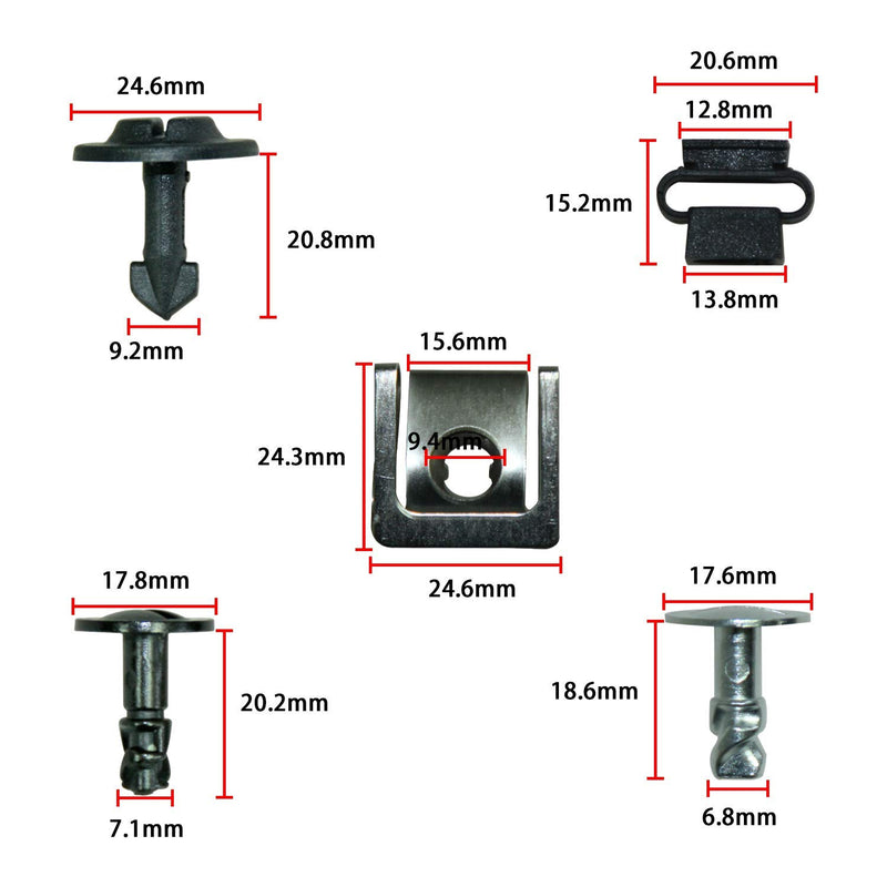 ANTS PART 60Pcs Engine Undertray Cover Clips Bottom Metal Screw Bolt Kit for Audi VW - LeoForward Australia