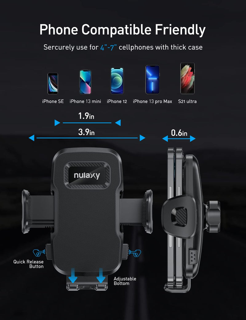  [AUSTRALIA] - Nulaxy KM21 Bluetooth FM Transmitter for Car, Car Bluetooth Adapter W Air Vent Clip, Car Radio Bluetooth Hand-Free Call & Nulaxy 2022 Upgraded Vent Friendly Car Phone Holder Mount