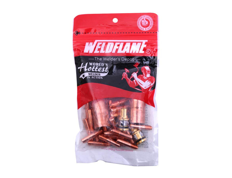  [AUSTRALIA] - Weldflame Mig Welding Gun Accessory Kit for Miller Millermatic M-10,M-15 and Hobart H-9 H-10:30pcs Contact Tips 000-067 0.030"+2pcs gas nozzles 169-715 1/2"+2pcs gas diffusers 169-716 000-067 0.030"